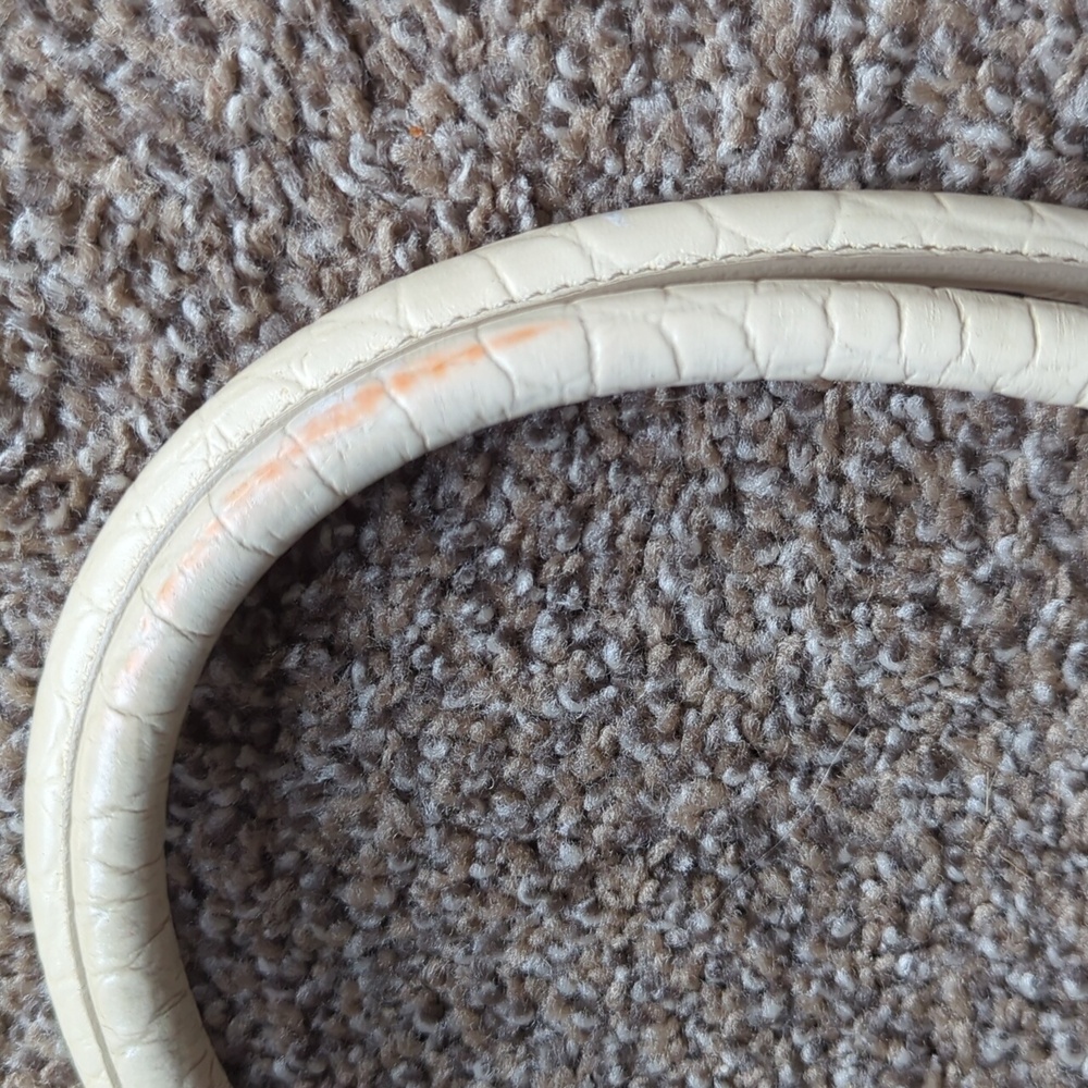 Vintage Brahmin White Leather With Stone Floral Bag - Picture 11 of 16